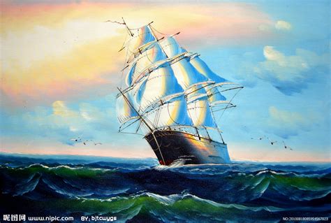 帆船油画(欧洲帆船图片)