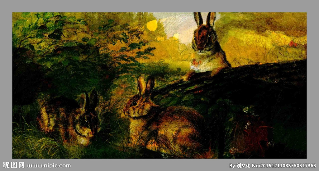 兔子油画(兔子自学油画)