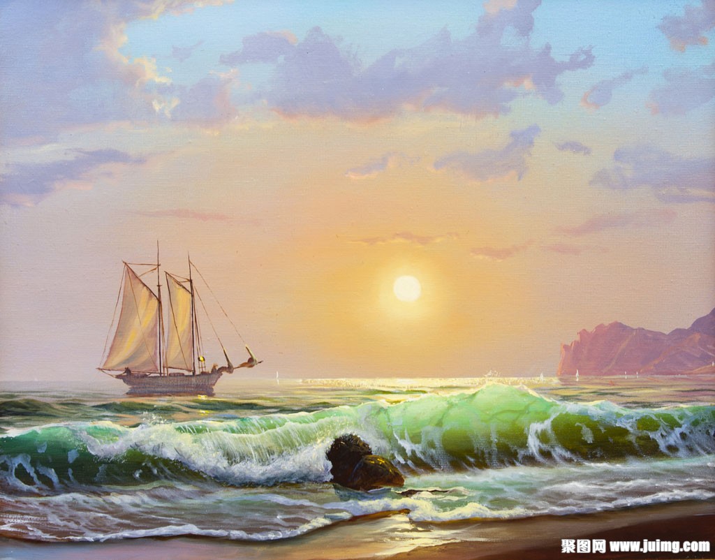 帆船的油画(莫奈帆船油画)